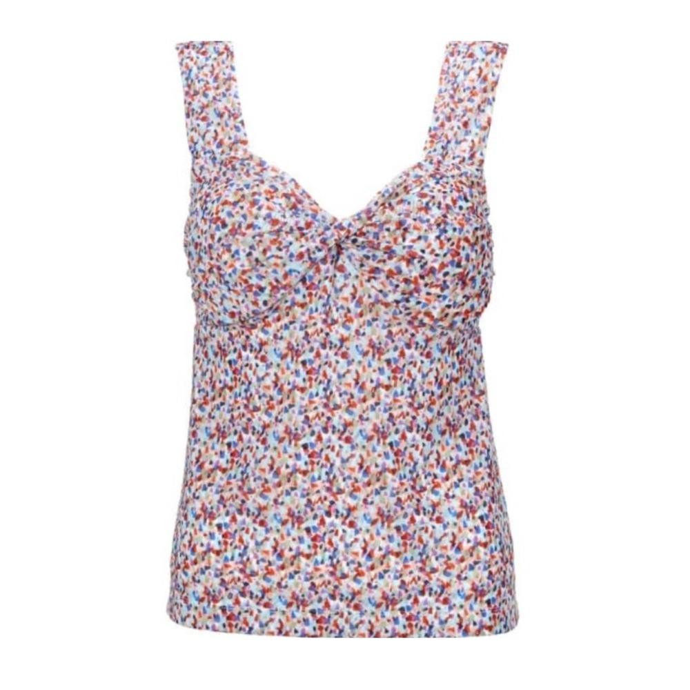 Cabi 6314 Bustier Multicolor Abstract Print Ruched Front Tank Top Size S‎